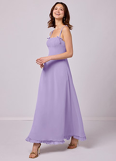 Barbie ♥ Azazie Bridesmaid Dresses Lilac A-Line Pleated Chiffon Dress image4