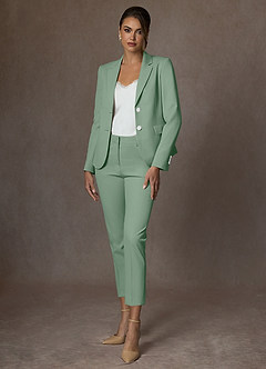 front Whitney Matcha Struktureret Stretch Cropped Pants Suit