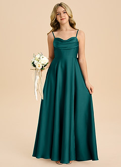 Azazie Bear Junior Peacock A-Line Sweetheart Neckline Stretch Satin Dress image7