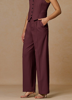 front Rowan Cabernet Refined Weave Performance pants
