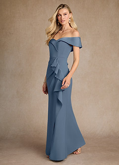 Azazie Laredo Mother of the Bride Dresses Twilight Mermaid Off the Shoulder Stretch Crepe Dress image2