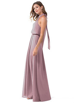 Azazie Landry Bridesmaid Dresses A-Line Pleated Mesh Floor-Length Dress image3