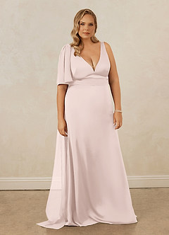 Christian Siriano Bridal for Azazie 1011 Robes de demoiselle d'honneur Robe Sirène en Satin extensible Arc Rose Pâle image11