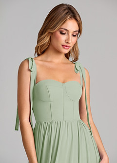 Azazie Anastacia 신부 들러리 드레스 A라인 스윗하트 네크라인 쉬폰 바닥 길이 드레스 image7