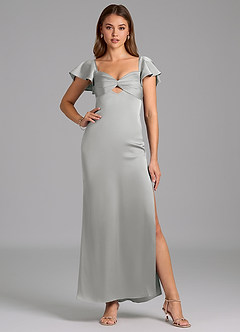 Azazie Demia 신부 들러리 드레스 쉬스 스윗하트 네크라인 스트레치 새틴 발목 길이 드레스 image5