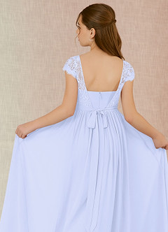 Azazie Silvermist Junior A-Linie Plissee Chiffon Kleid Lavendel image7