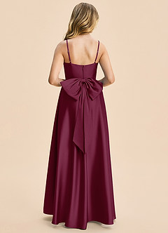 Azazie Kai Junior Mulberry A-Line Pleated Stretch Satin Dress image2
