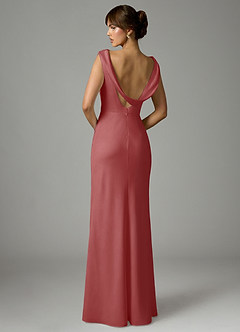 Azazie Kieryn Robes de demoiselle d'honneur Robe Sirène en Satin extensible Plissée Antique Rose image5