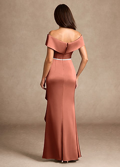 Azazie Dareia vestidos de madre de la novia Vestido de Arcilla de Satén Elástico de Sirena con Vestidos sin tirantes image5
