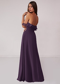 Barbie ♥ Azazie Final Sale Plum A-Line Off the Shoulder Chiffon Convertible Dress image2