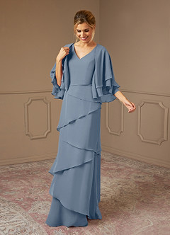 Azazie OHara Mother of the Bride Dresses Twilight A-Line V-Neck Chiffon Dress image3