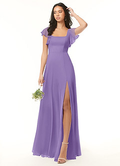 Azazie Bondi Bridesmaid Dresses Tahiti A-Line Ruffled Chiffon Dress image2