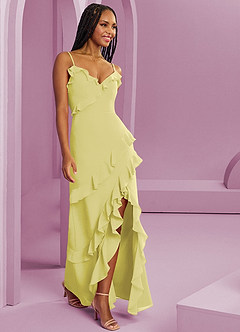 Barbie ♥ Azazie At-home Try On Dresses Cabernet Sheath Chiffon Dress image4