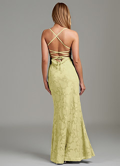 Azazie Ola Bridesmaid Dresses Lemon Sorbet Mermaid Corset Floral Burnout Dress image6