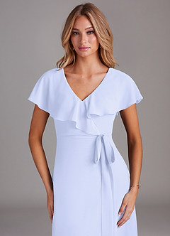 Azazie Lainey Vestidos de damas de honor Vestido de Lavanda de Gasa de Corte en A con Con bolsillos image12