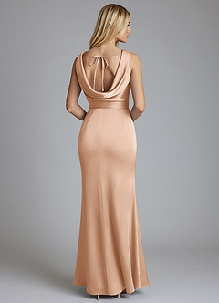 Azazie Tallie Bridesmaid Dresses English Rose Mermaid Pleated Stretch Satin Dress image6