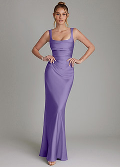 Azazie Agustina Bridesmaid Dresses Tahiti Mermaid Corset Stretch Satin Dress image1