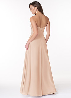 Azazie Arabella Allure Robes de demoiselle d'honneur Robe Trapèze Convertible en Mousseline de soie Encolure en Forme de Cœur Rose Perle image2