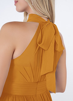 Azazie Iman Bridesmaid Dresses Butterscotch A-Line A-Line Ruched Chiffon Dress image7