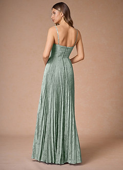 Akiko Pistachio Pleated Maxi Dress image2