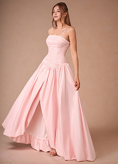 Elysia Strawberry Pink Pleated Gown image7