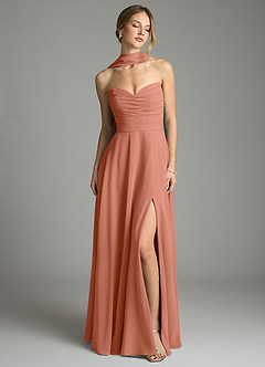 Azazie Ayla Abiti da Damigella Abito A-Line in Chiffon Scollo a Cuore Più Tagliato image7