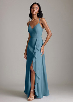 Azazie Naeem Bridesmaid Dresses Bermuda A-Line V-Neck Ruffle Chiffon Dress image5