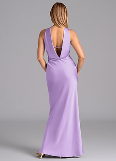 Azazie Lusinda Bridesmaid Dresses Lilac Mermaid Strapless Stretch Satin Dress image7