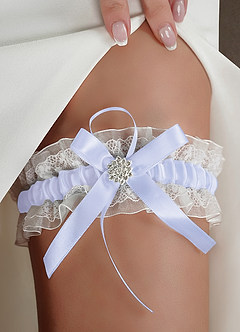 front Strumpfband für Hochzeiten aus blauer Spitze
