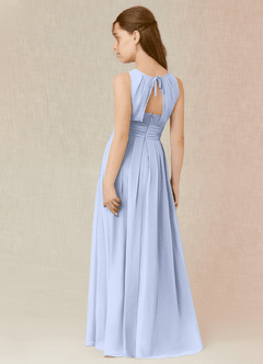 Azazie Bibiane Junior A-Linie Plissee Chiffon Kleid Eis image5