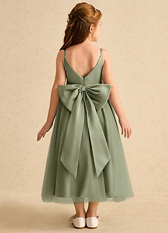Azazie Patootie Flower Girl Dresses Pistachio A-Line Spaghetti Strap Tulle Dress image5