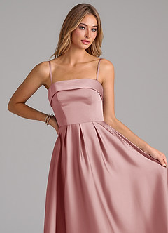 Azazie Lucienne Bridesmaid Dresses Dusty Rose A-Line Strapless Stretch Satin Convertible Dress image2