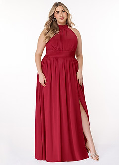 Azazie Iman Bridesmaid Dresses Scarlet A-Line A-Line Ruched Chiffon Dress image11