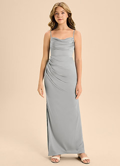 Azazie Mai Junior Silver A-Line Sweetheart Neckline Stretch Satin Dress image5