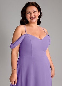 Azazie Marley Brautjungfernkleider Wandelbar A-Linie Schulterfrei Chiffon Kleid Tahiti image16