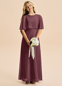 Azazie Maris Junior Abito A-Line in Chiffon Sangria image4