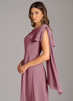 Azazie Tella Bridesmaid Dresses Vintage Mauve A-Line One Shoulder Chiffon Dress image8