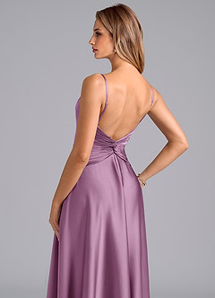 Azazie Elita Bridesmaid Dresses Wisteria A-Line Pleated Stretch Satin Dress image2