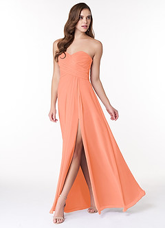 Azazie Arabella Allure Abiti da Damigella Abito Convertibile A-Line in Chiffon Scollo a Cuore Tramonto image3