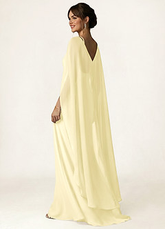 front Azazie Knot-Front Chiffon Long Cape