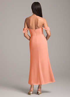 Azazie Saige Bridesmaid Dresses Sunset Sheath Off the Shoulder Chiffon Convertible Dress image5