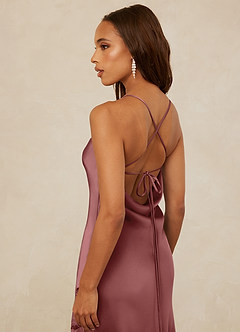 Christian Siriano Bridal for Azazie 1012 Bridesmaid Dresses Amethyst Sheath Lace Stretch Satin Dress image4