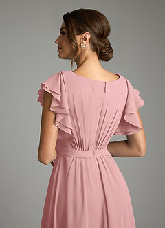 Azazie Daphne Modest Bridesmaid Dresses A-Line Ruffled Chiffon Floor-Length Dress image6