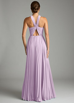 Azazie Afra Abiti da Damigella Abito A-Line in Chiffon Plissettato Lilla Glassato image2