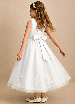 Azazie Rylie Flower Girl Klänningar Klänning A-linje i Tyll Spets image5