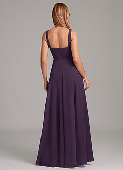Azazie Shaude Bridesmaid Dresses Plum A-Line Pleated Chiffon Dress image2