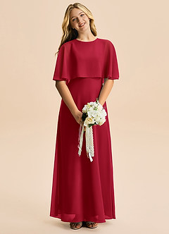 Azazie Maris Junior Abito A-Line in Chiffon Scarlatto image4