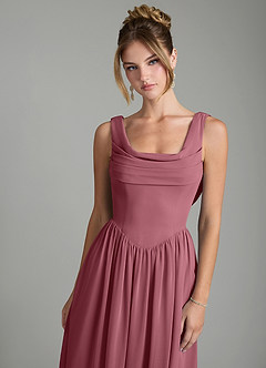 Azazie Novi Bridesmaid Dresses Desert Rose A-Line Pleated Chiffon Dress image6