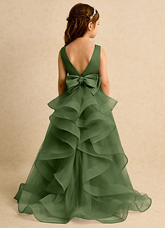 Azazie Lior Robe Demoiselle D'honneur Fillette Robe Princesse en Tulle Plissée Olive image7