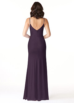 Azazie Deandra Bridesmaid Dresses Plum Mermaid Pleated Mesh Dress image2